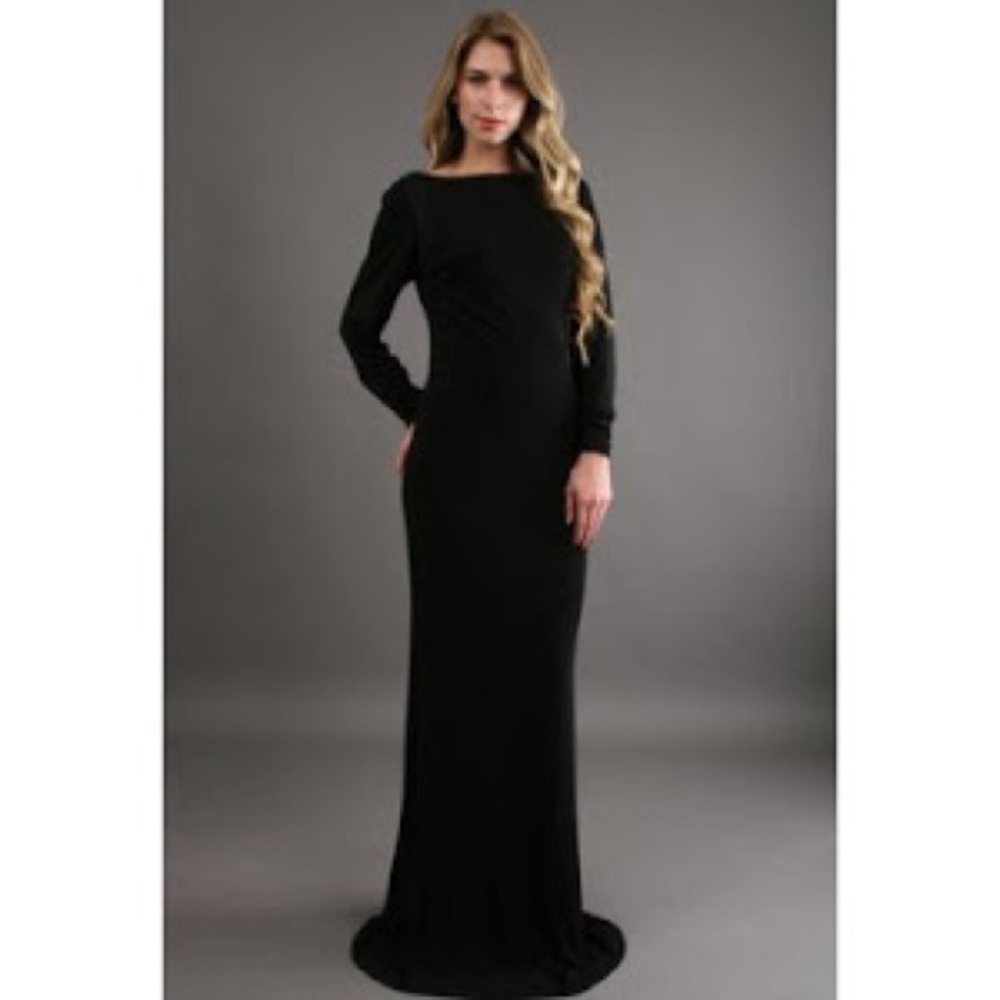 Sexy Elegant Holiday special occasion long sleeves sequins back fit flare dress